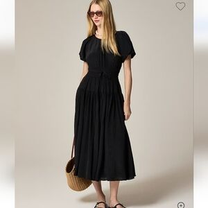 J Crew Elena puff-sleeve dress in crepe de chine NWT Sz XXS